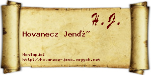 Hovanecz Jenő névjegykártya