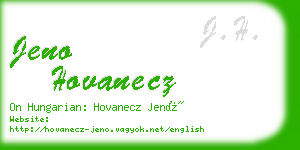 jeno hovanecz business card